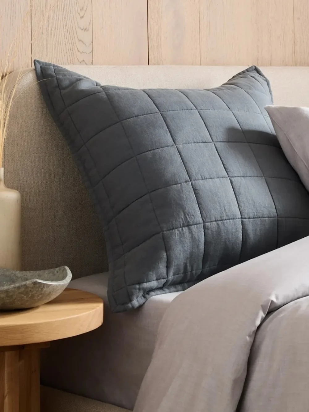 Quince European Linen Box Quilted Euro Sham - Nightfall